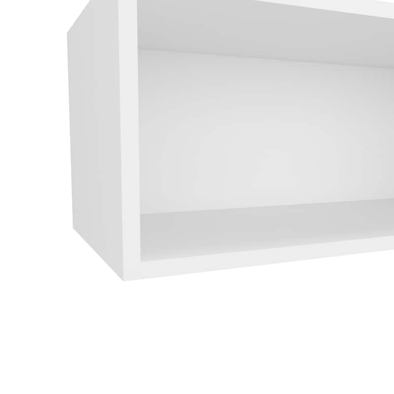 Hard Rock Wall Cabinet in Melamine with Open Storage, Black