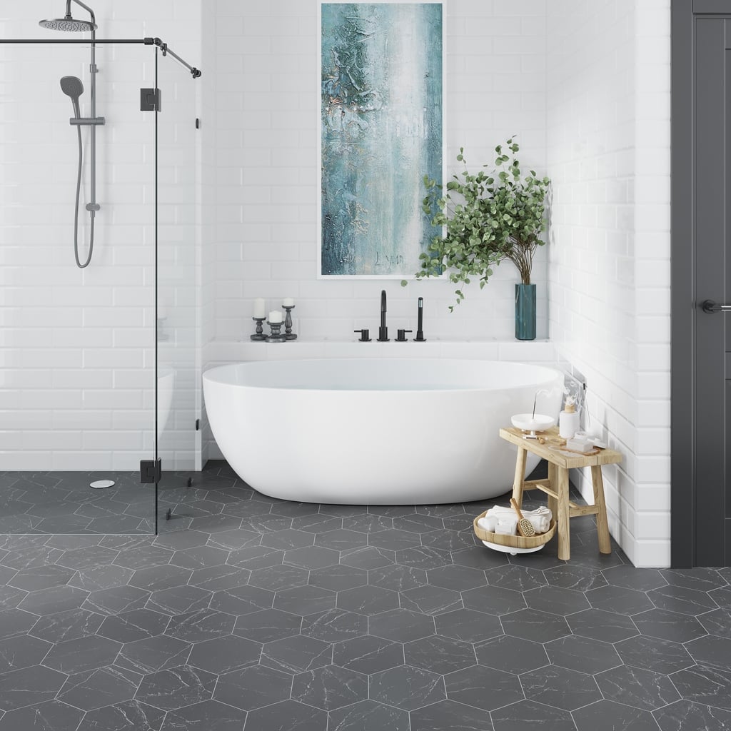 Apollo tile 8" x 9" Terra Mia Matte Black Porcelain Tile (9.93 sq ft/case) - 25 Pack