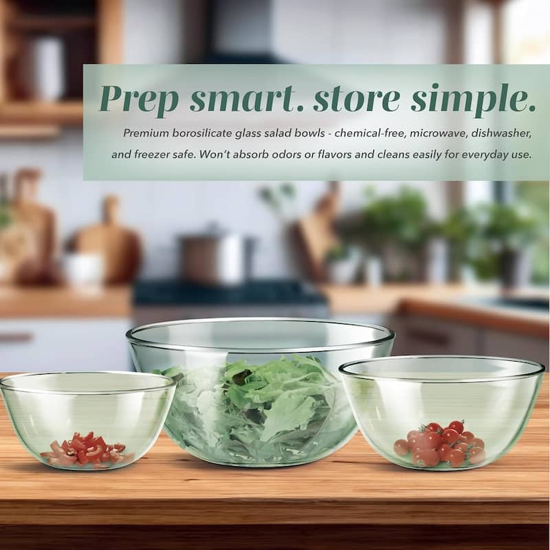 COOK WITH COLOR 12 Pc Glass Nesting Mixing Bowl Set with Lids for Cooking and Prep