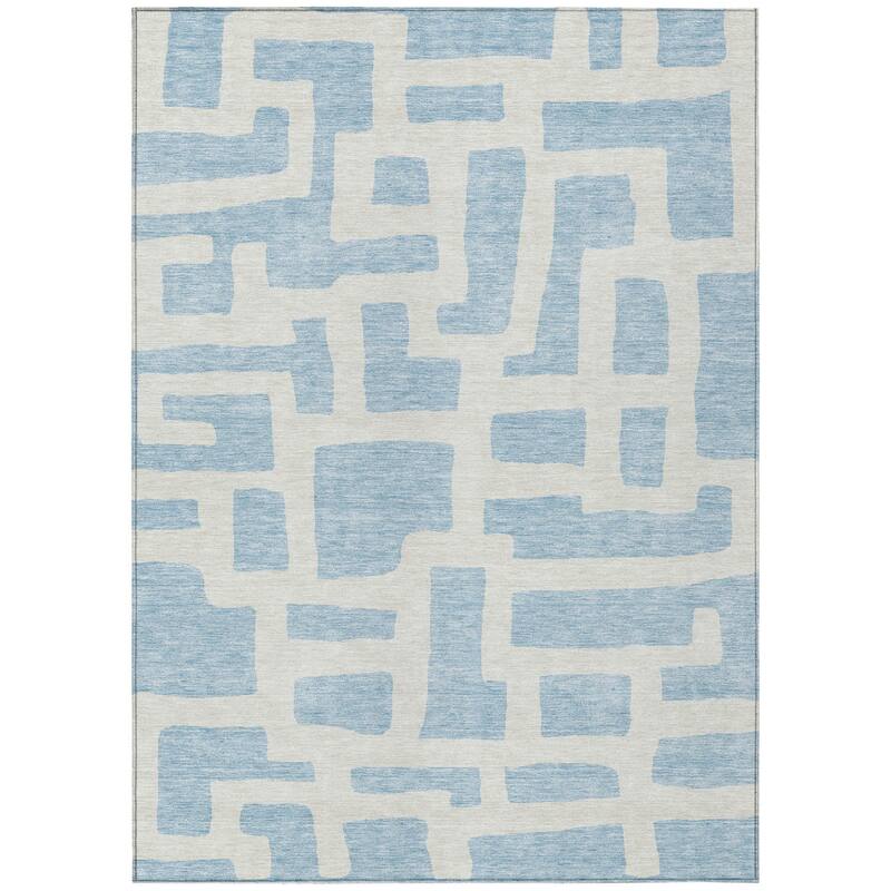 HomeRoots Abstract Transitional Rectangle Outdoor Rug