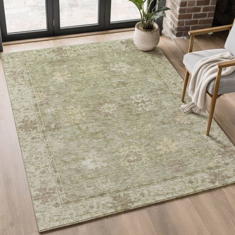 Premium Washable Super Soft Traditional Caply Mayfield Rug - Sage - 10' x 14'