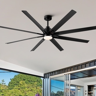 YUHAO Modern 72 inch Outdoor/Indoor Windmill Integarted LED Large Ceiling Fan Lighting with DC Motor,Remote Control