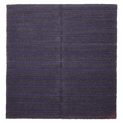 ECARPETGALLERY Flat-Weave Natural Navy Wool Tapestry Kilim - 6'7 x 6'8
