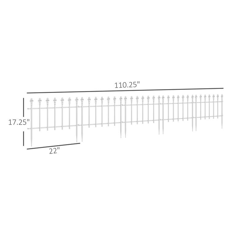 Metal Decorative Garden Fence Steel Fence Panels for Landscape, Flower Bed, Yard Decor