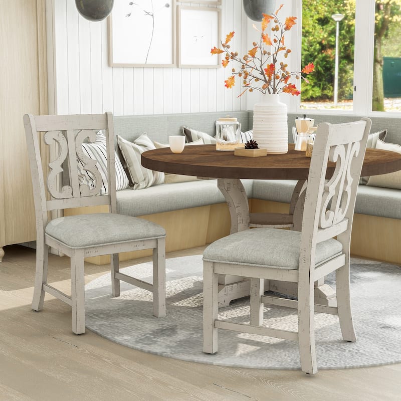 Sylmer Farmhouse Wood Dining Chairs (Set of 2) by Furniture of America - White
