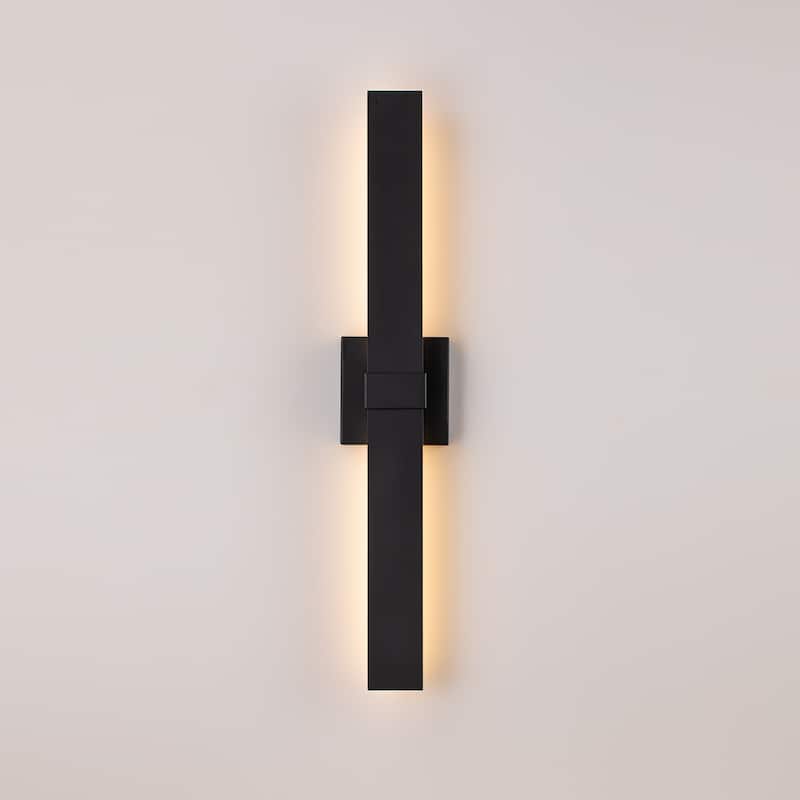 Matte Black Rectangular Aluminum LED Outdoor Wall Sconce