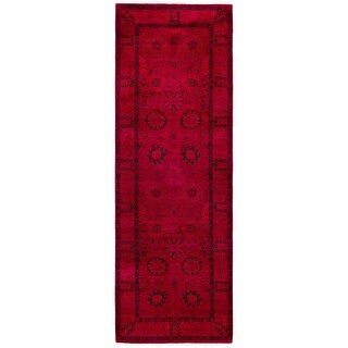 Overdyed One-of-a-Kind Hand-Knotted Area Rug - Red - 3' 0