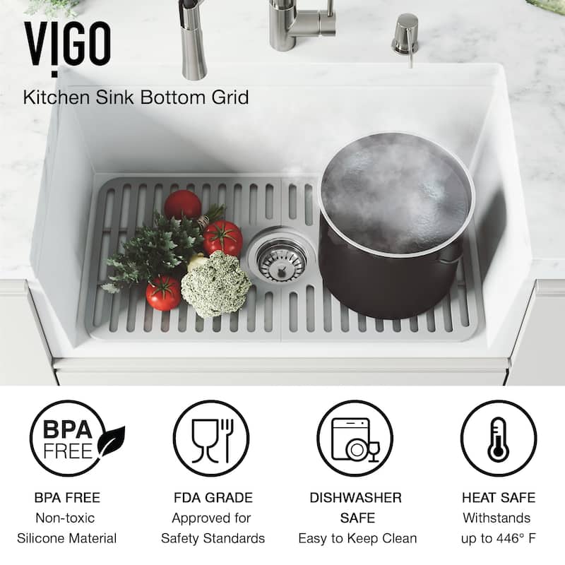 VIGO 25" L X 13" W Silicone Protective Bottom Grid for Kitchen Sink