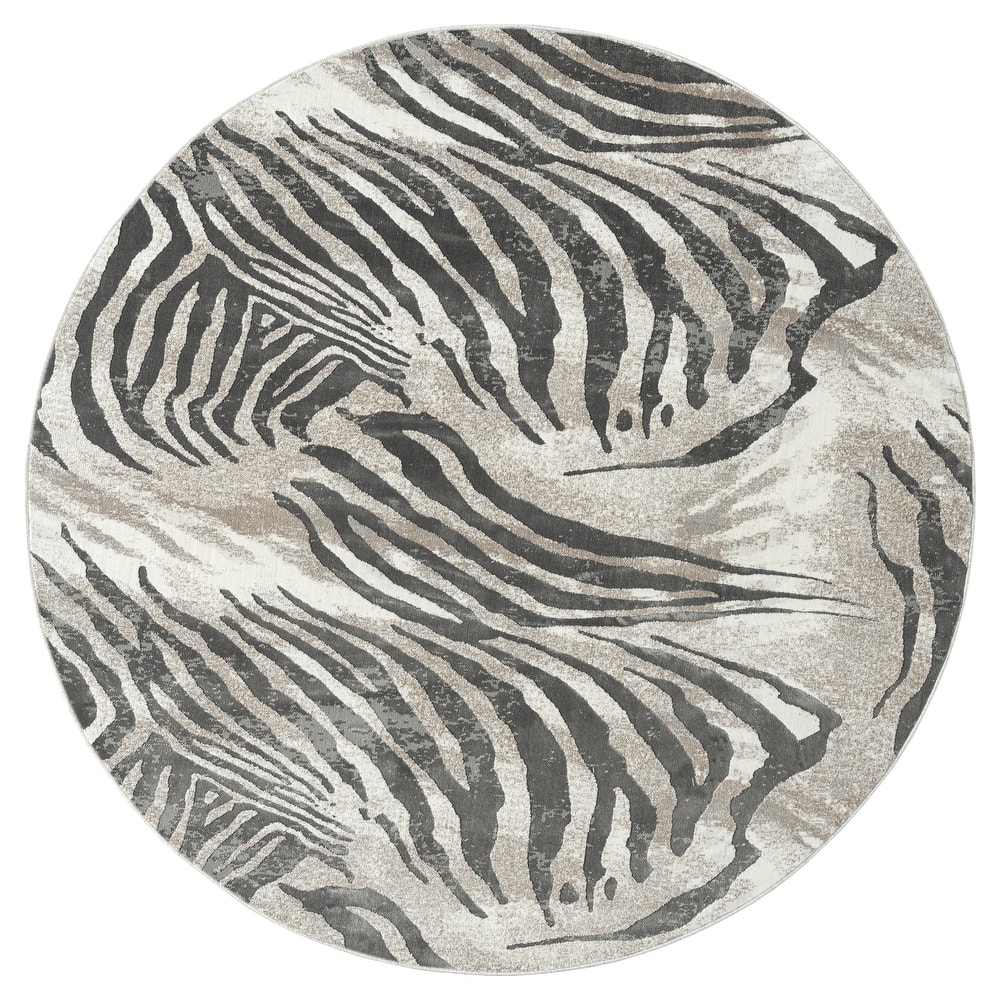 N Natori Serengeti Zebra Print Area Rug