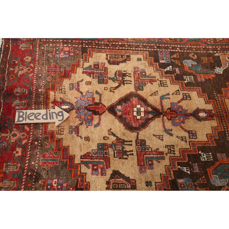 Hand Knotted Oriental 100% Wool Carpet Traditional Tribal Brown Ardebil Runner Rug - 14' 9'' X 4' 0''