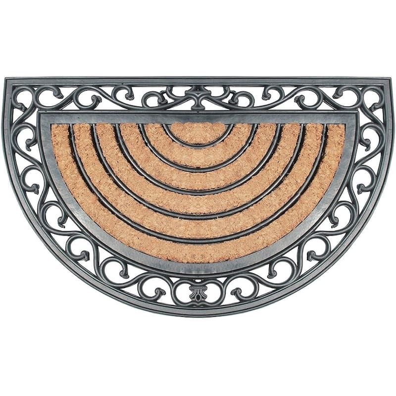 A1HC Hand-Crafted Elegant 18" x 30" Rubber Coir Door Mat