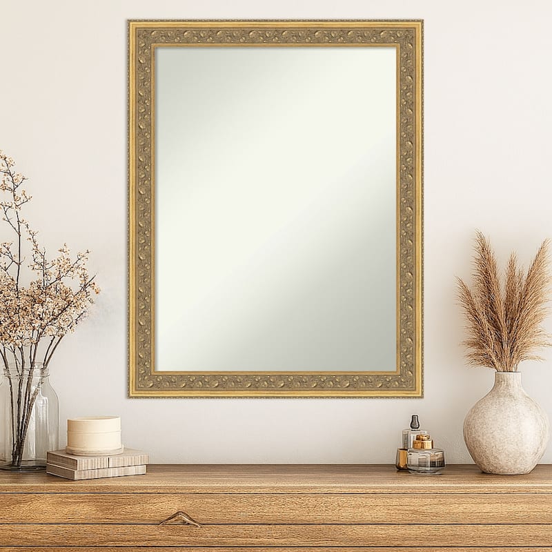 Carter Dark Gold Non-Beveled Wood Framed Wall Mirror - Carter Dark Gold