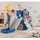 preview thumbnail 1 of 7, 7 in 1 Toddler Slide, L-Shaped Kids Slide for Toddlers Age 1+, Outdoor and Indoor Slide Playset Toddler Playground Easy Assembly