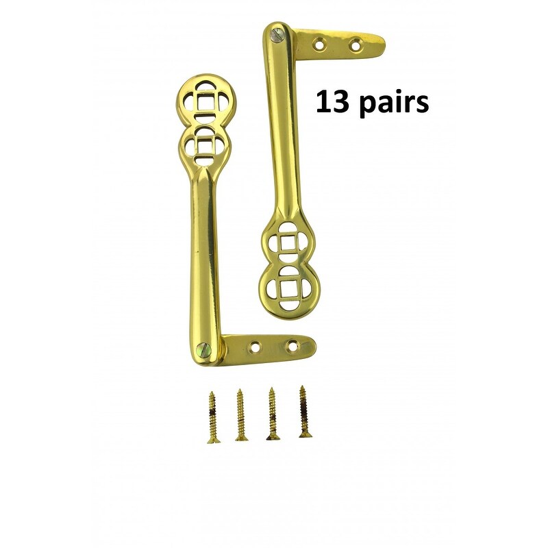 Brass Elegans 33TH1-AB 36-Inch Antique Brass Fleur-Di-Li Collection Solid Brass Tapestry Hanger with Three Fleur Di Lis Clips