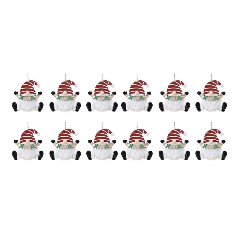 Wood Gnome Ornament (Set of 12)