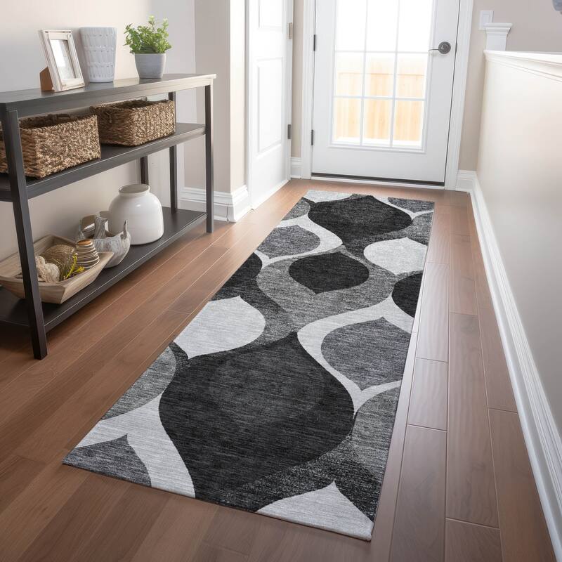 Premium Washable Super Soft Transitional Mayfield Rug - Black - 2' 3" x 7' 6" - Runner