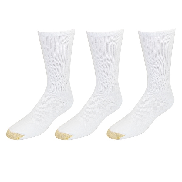 3-pack White New Gold Toe Men/'s Athletic Ultra Tec Cotton Over The Calf Socks