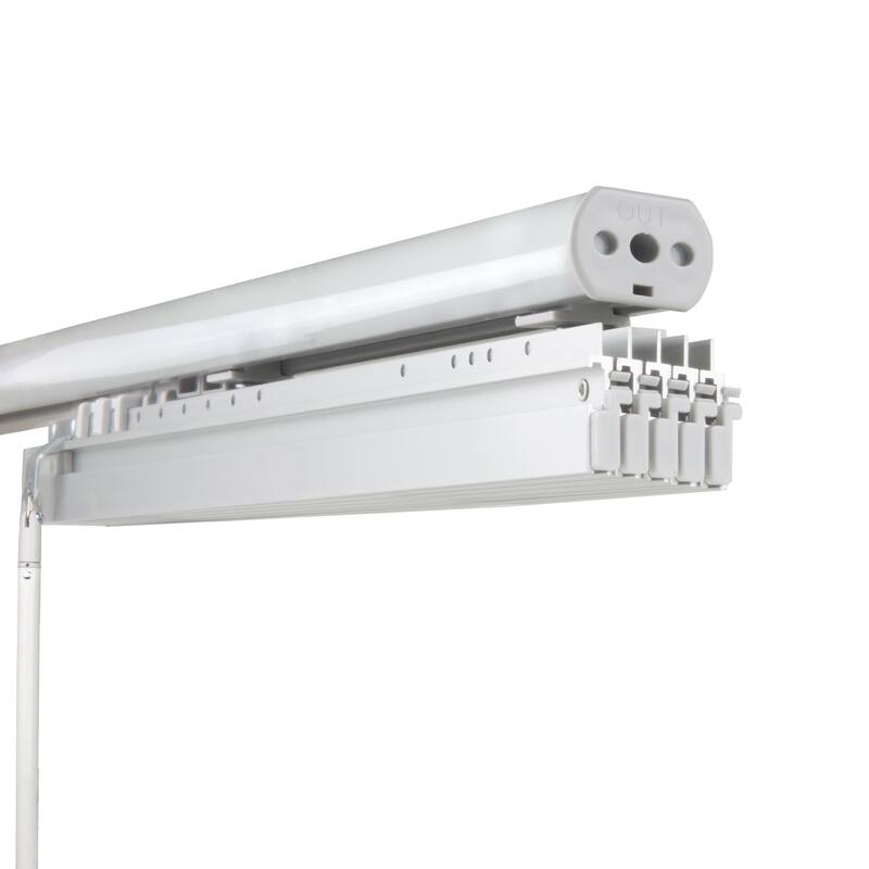 InStyleDesign Floret 5-Panel Single Rail Panel Track / Room Divider / Blinds 58"-110"W, Panel width 23.5" - 110"W x 94"H - White Track