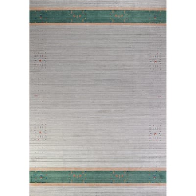 Gabbeh Oriental Area Rug Hand-Knotted Tribal Wool Carpet - 9'2" x 12'6"