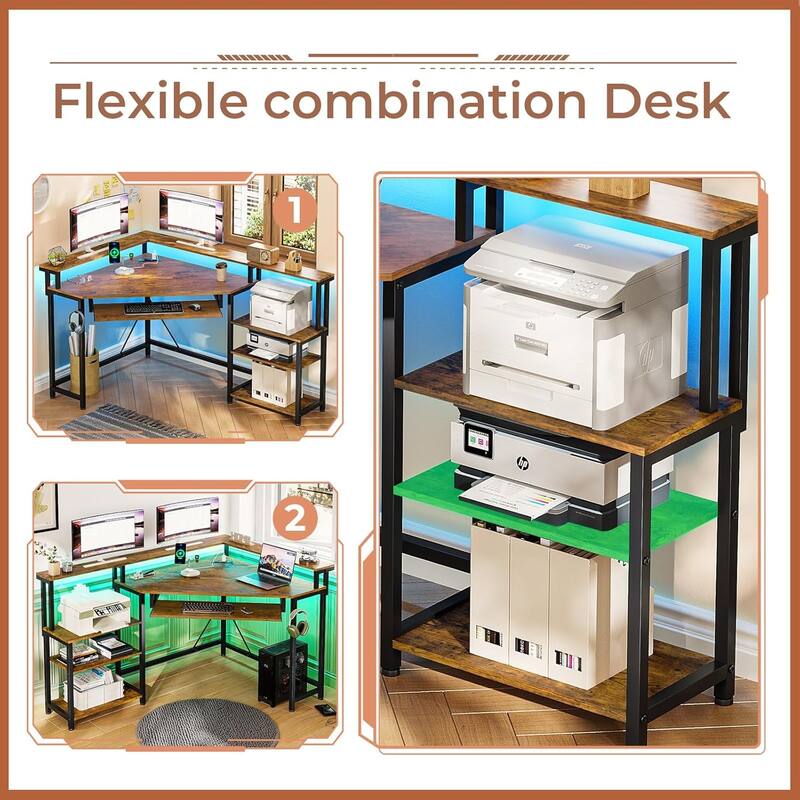 Triangle Corner Desk Small Computer Desk Storage Shelves