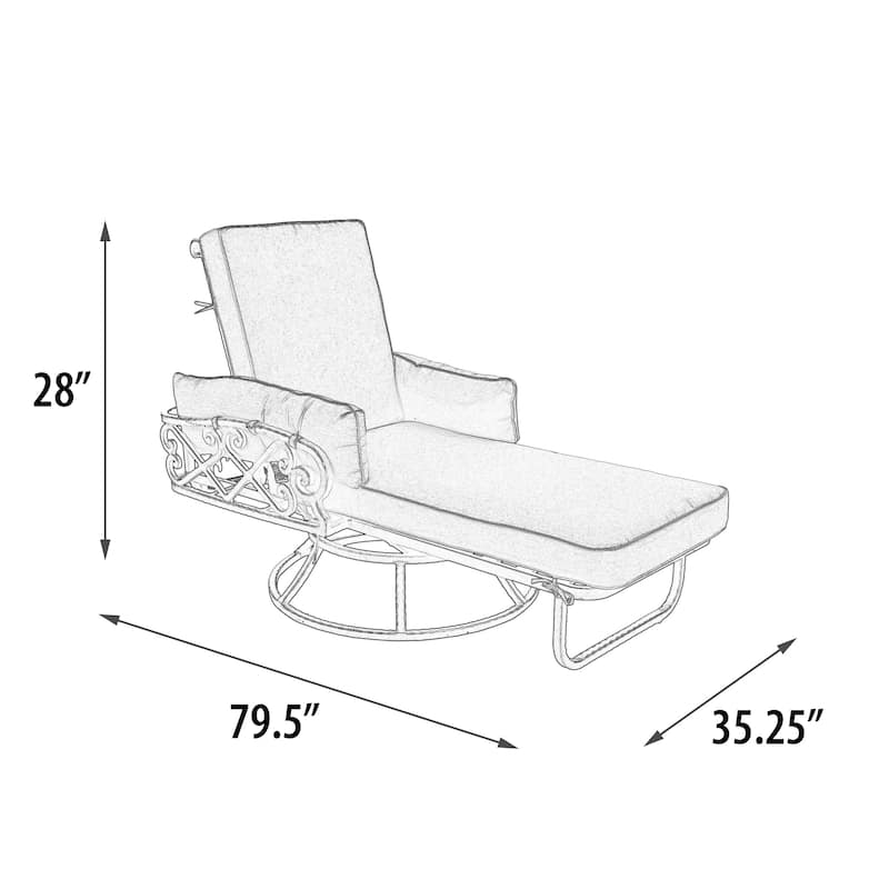 Chillounger Patio Motion Swivel Chaise Lounge with Cushion - N/A