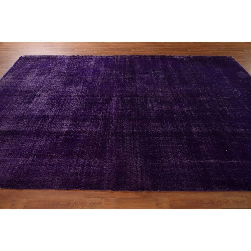 Purple Anatolian Turkish Vintage Area Rug Handmade Wool Carpet - 8'0" x 11'5"