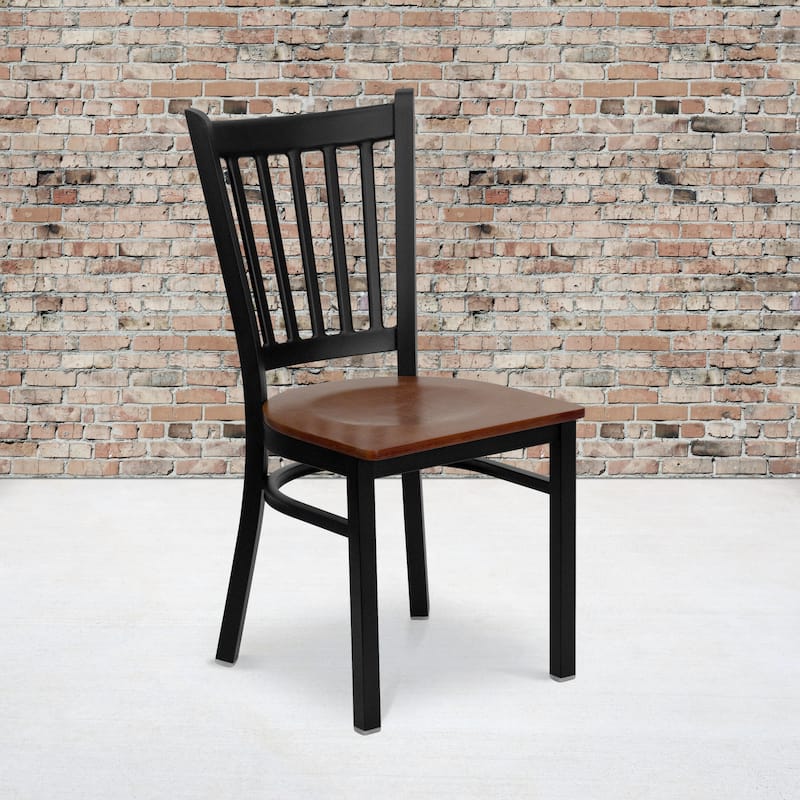 Vertical Back Metal Restaurant Chair - 17"W x 20.25"D x 34.25"H