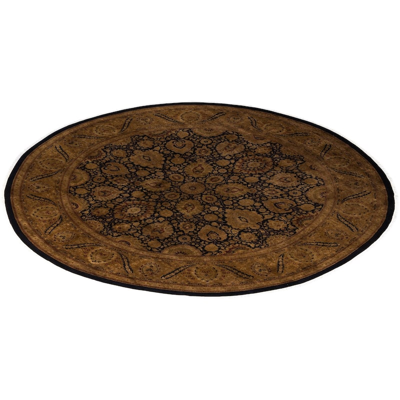 Overdyed One-of-a-Kind Hand-Knotted Round Area Rug - Gold - 10' 1" x 10' 1"