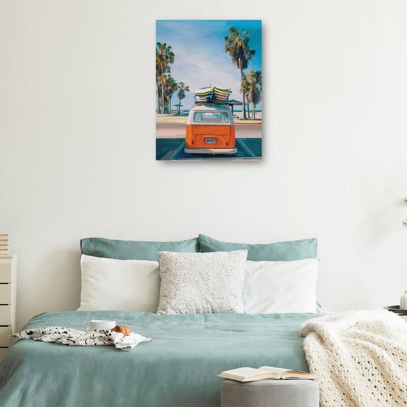Retro Beach Day II By Studio Arts Canvas Art Print