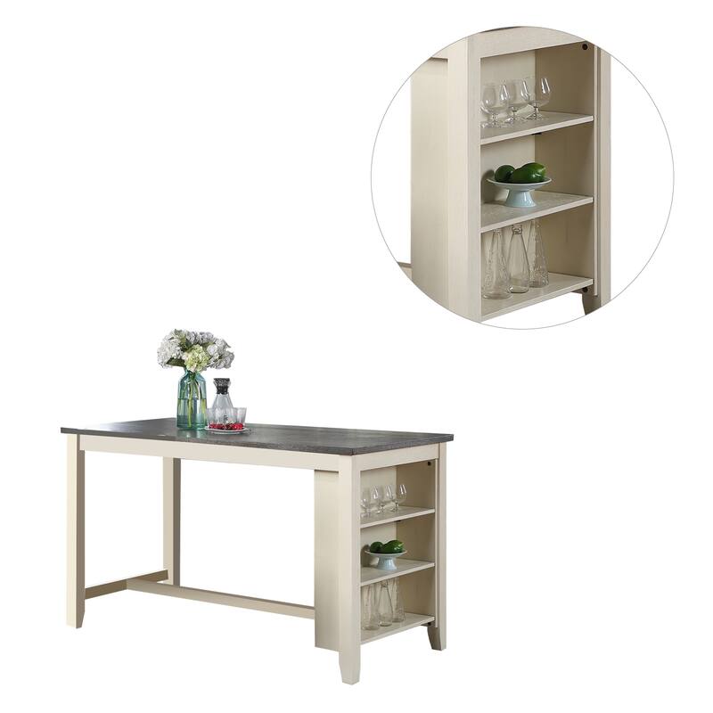 Rectangle Counter Height Dining Table in Grey and White - Grey/White