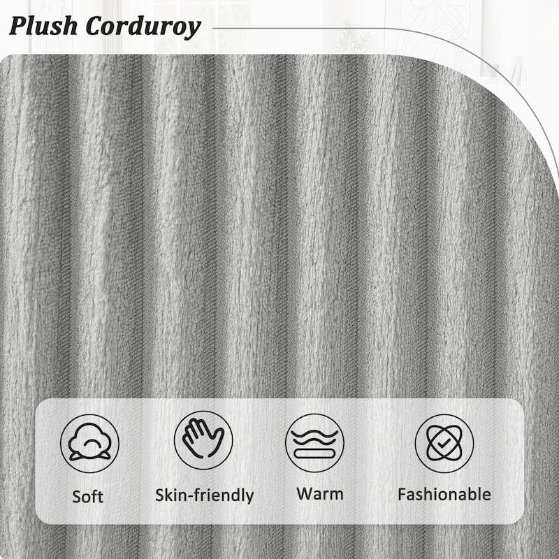 129" Oversized Sectional Sofa, U-shaped Sofa Couch Modern Corduroy Upholstered Deep Seat Sofa with Chaise Lounge