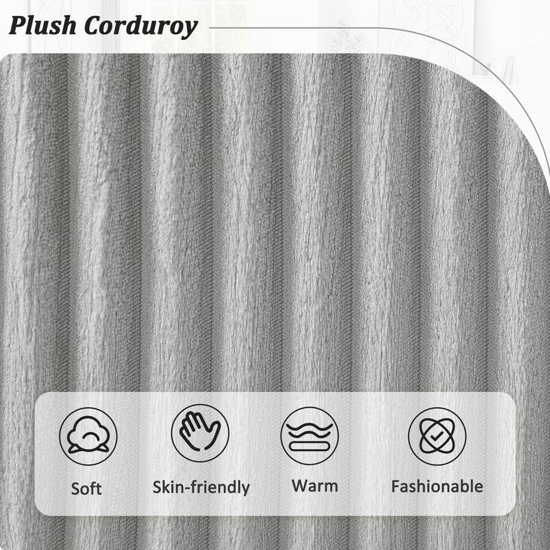 129" Oversized U-Shaped Sectional Sofa with Chaise Lounge, Soft Corduroy Upholstery and Pillows for Living Room