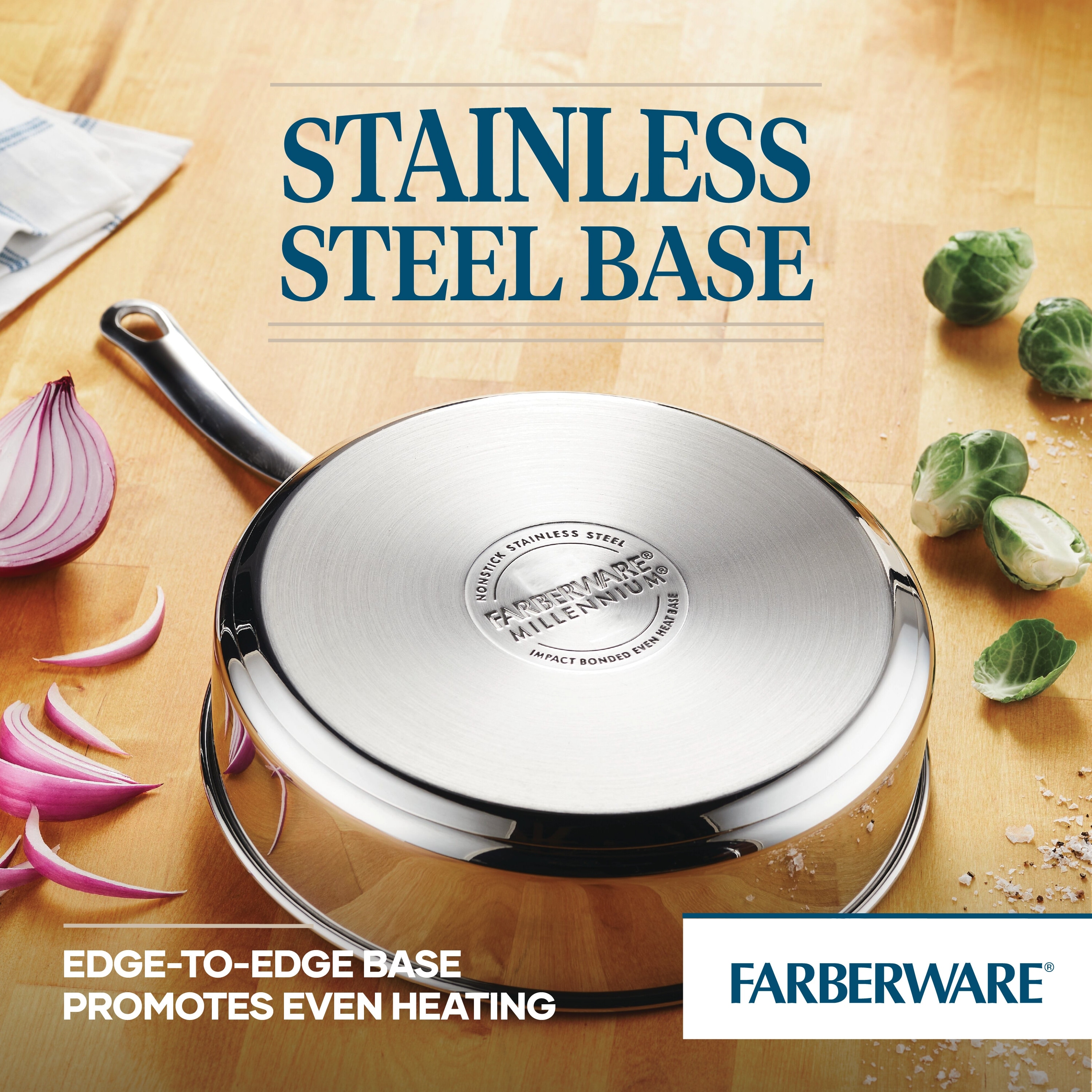 FARBERWARE 1 QT STAINLESS STEEL SAUCEPAN Impact Bonded With Lid Pot