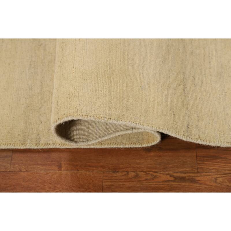 Gabbeh Modern Rug Hand-Knotted Solid Contemporary Wool Carpet - 3'11"x 5'10"