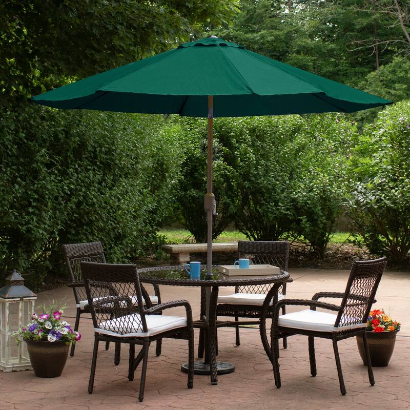 9ft Outdoor Patio Market Umbrella with Hand Crank and Tilt