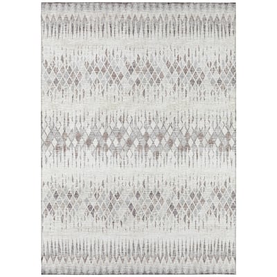 Indoor/Outdoor Rylee Boho Diamonds Washable Rug New