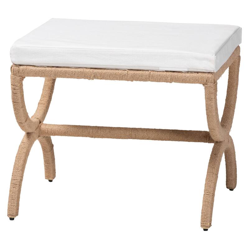 Maliyah Japandi Natural Jute Ottoman - Natural