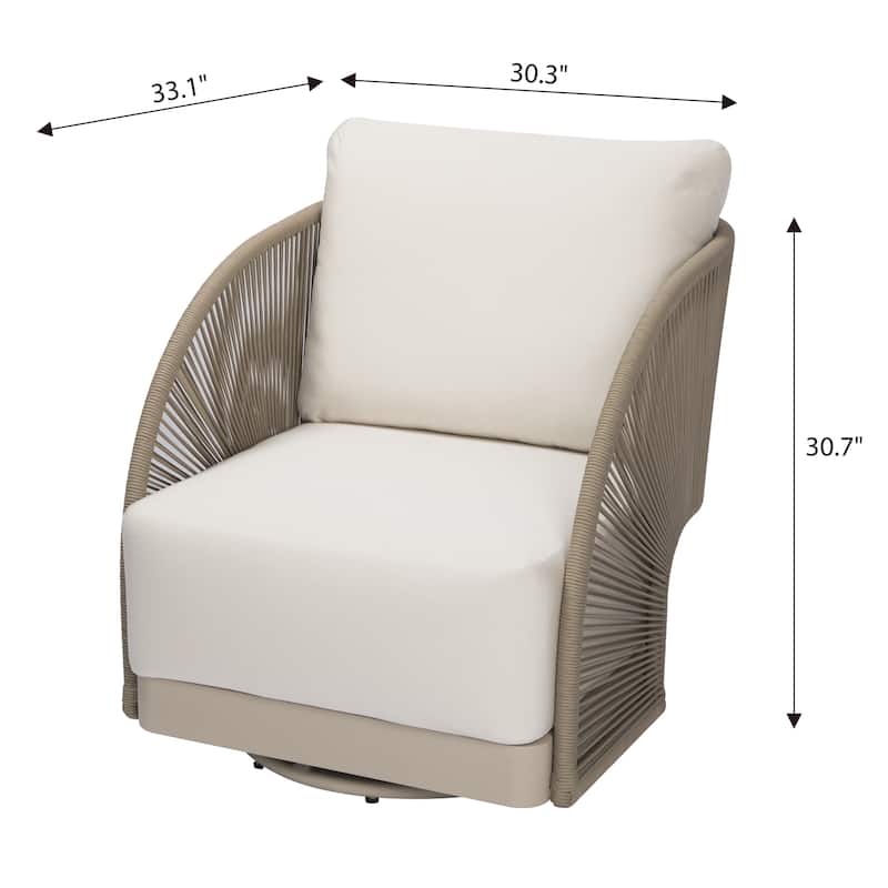 Malibu Outdoor Aluminum Swivel Chair with Sunbrella® Cushions