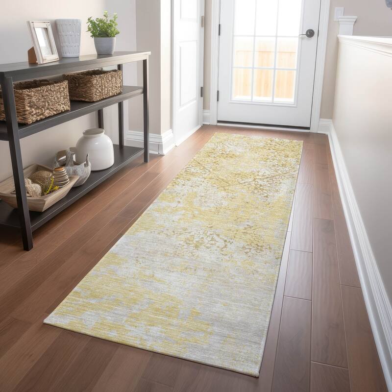 Premium Washable Super Soft Vintage Trellis Mayfield Rug - Gold - 2' 3" x 7' 6" - Runner
