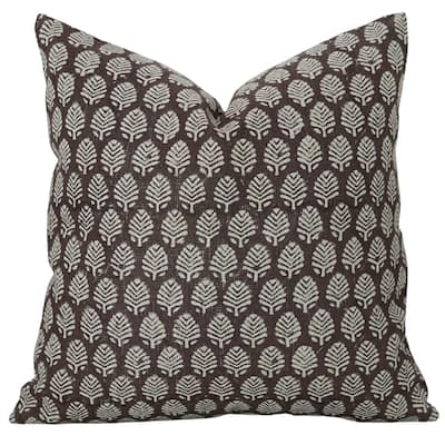 Fabdivine Heavy Linen Floral Pillow Cover for Rustic Fall Home Accent Decorative Sofa Couch Brown Cushioncase, Sangmarmar