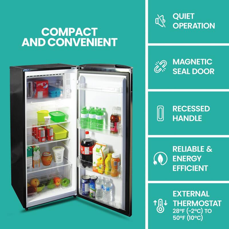 Koolatron Stainless Steel Compact Fridge w/ Freezer, 6.2 cu ft (176L)