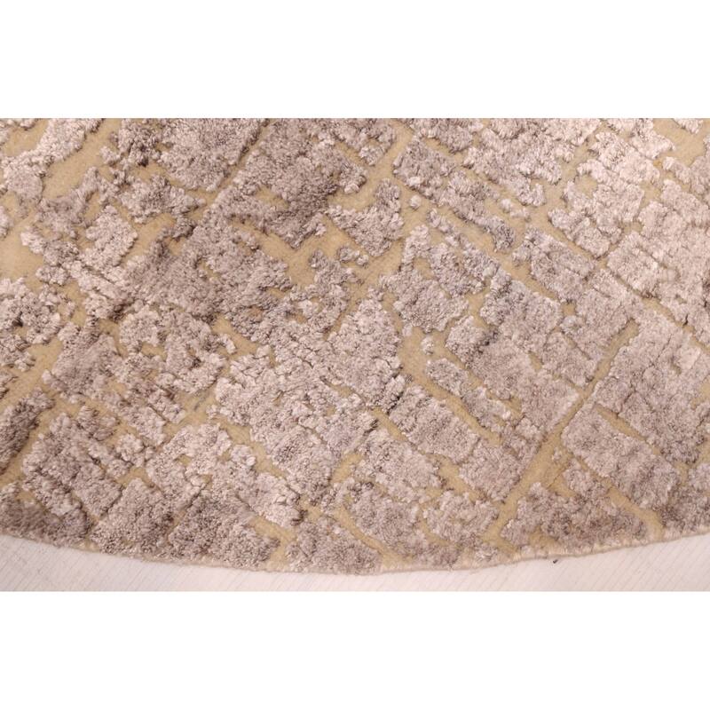 ECARPETGALLERY Hand-knotted Legacy Grey Silk, Wool Rug - 5'10 x 5'10