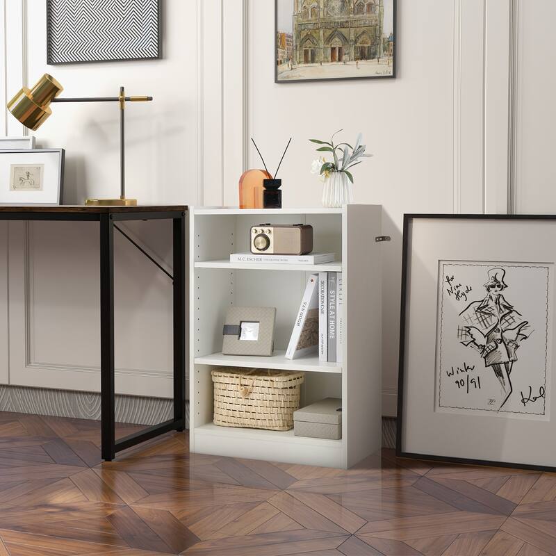 Costway 2 PCS 3-Tier Bookcase Open Multipurpose Display Rack Cabinet - 19.5'' x 12'' x 29.5'' (L x W x H)