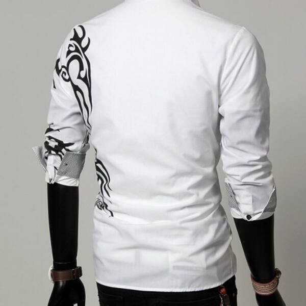 Shop Wholesale Trade China Wind Dragon Stamp Mens Long Sleeved