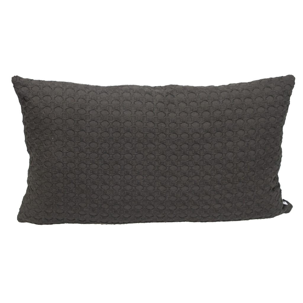 Geometric Cotton Rectangular Throw Pillow - 26" - Gray