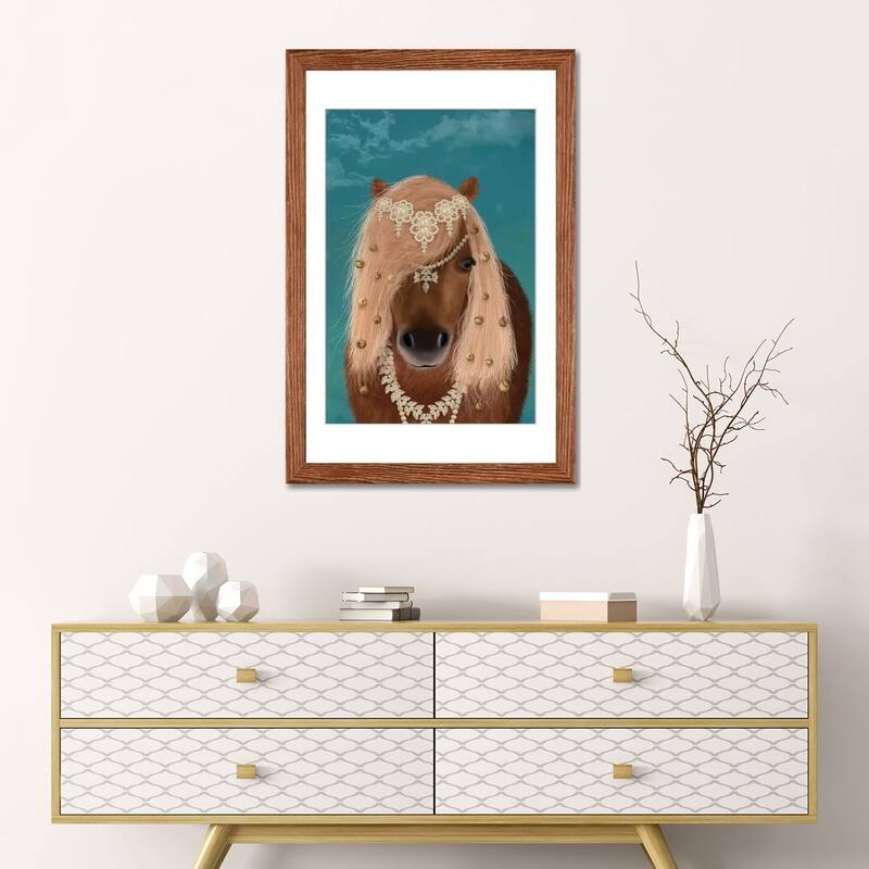 iCanvas "Horse Brown Pony with Bells, Portrait I" by Fab Funky