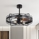 preview thumbnail 6 of 191, 16.5"/18.5"/20"/23.6"/24"/28" Vintage Distressed White Low Profile Caged Ceiling Fan with Light and Remote (7/6/5/3-Blade)