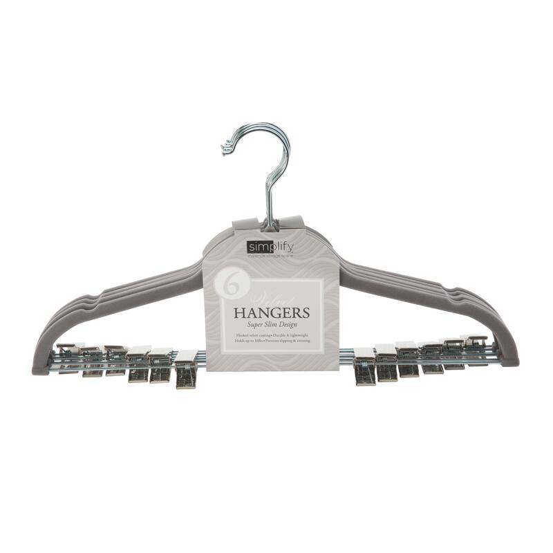 Simplify 24 Pack Velvet Hangers with Clips