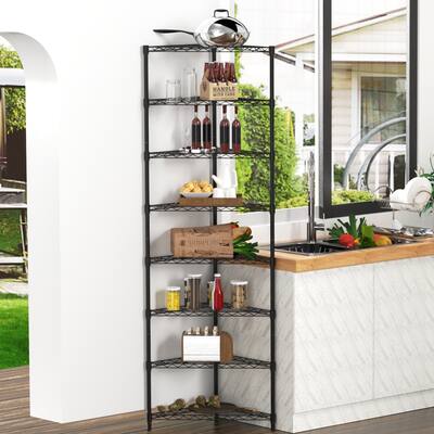 8 Tier Triangle 400 lbs Corner Metal Shelving Unit,Height Adjustable Metal Storage Shelf