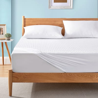 Ultrasonic Quilting Waterproof Mattress Protector Pad Cover - White